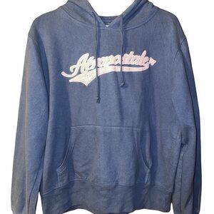 Aeropostale Women’s Hoodie – Size L – Blue w/ Pink Logo – Cozy Fleece